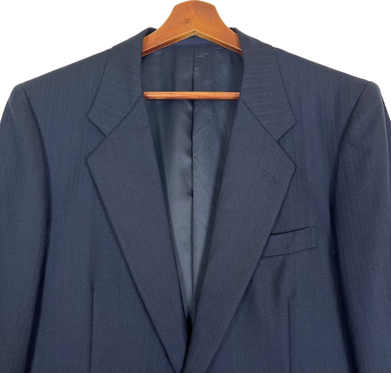 【Yves Saint Laurent】1990s Blue Jacket YVES SAINT-LAURENT Vintage Blazer Classic Short Navy Blue