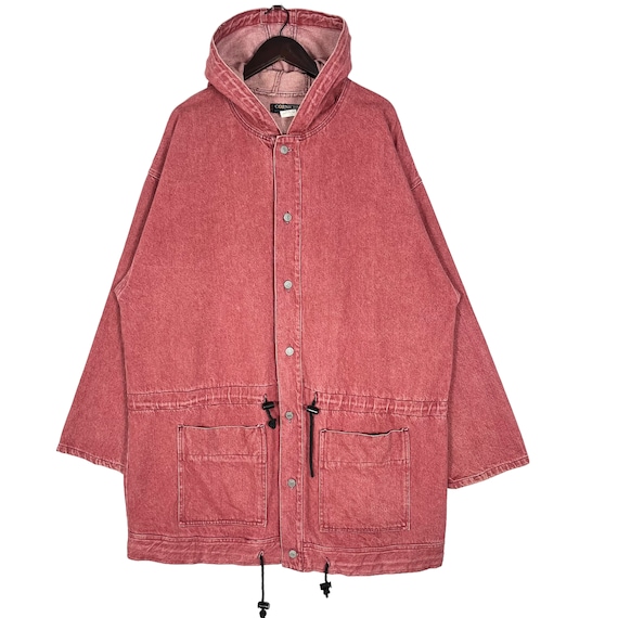 Vintage 90's Japanese Brand Corniche Denim Parka Jacket Size