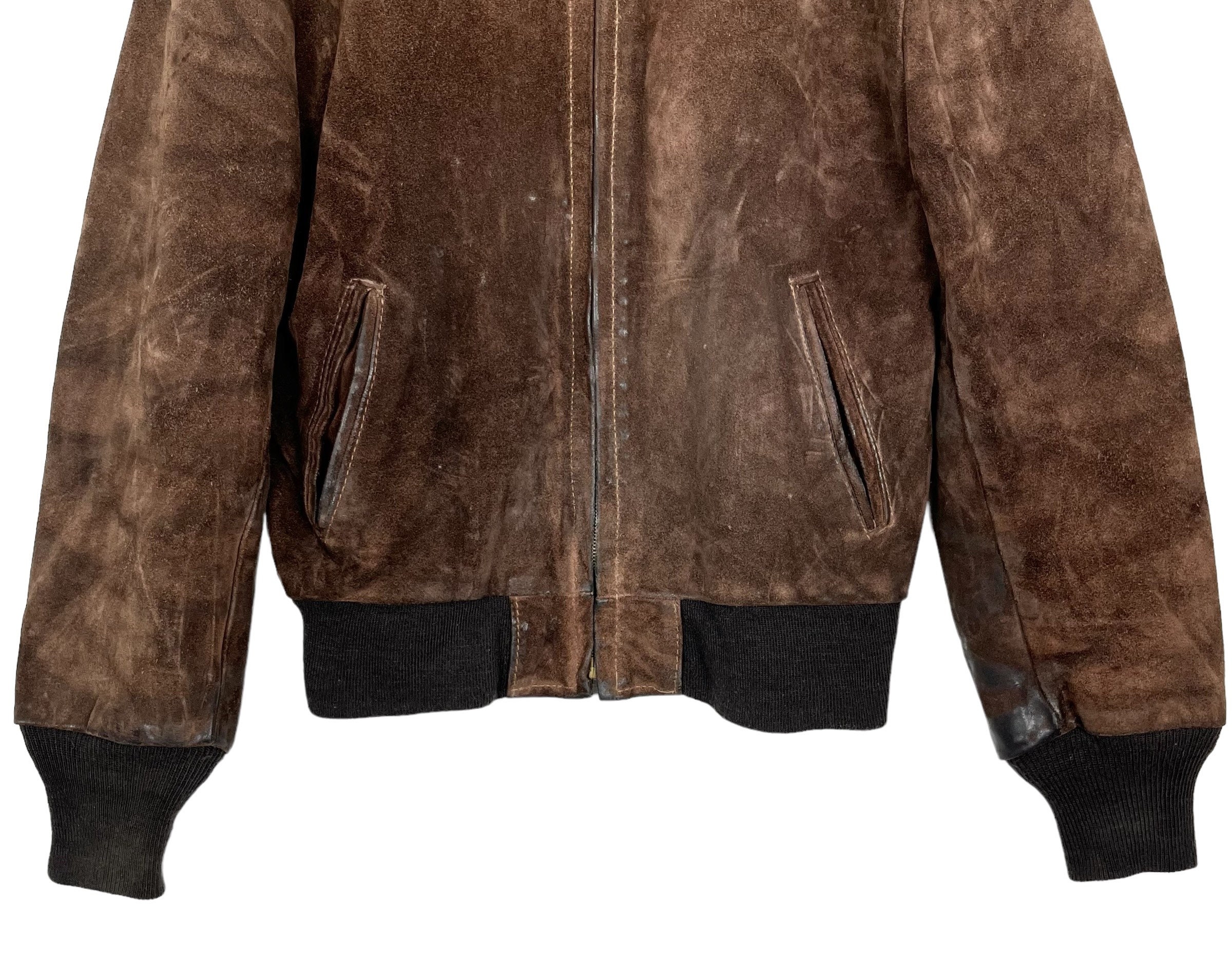 ジャケット・アウター vintage made in USA schott suede jkt el Vintage Schott USA Suede Leather Zip up Jacket Made in USA