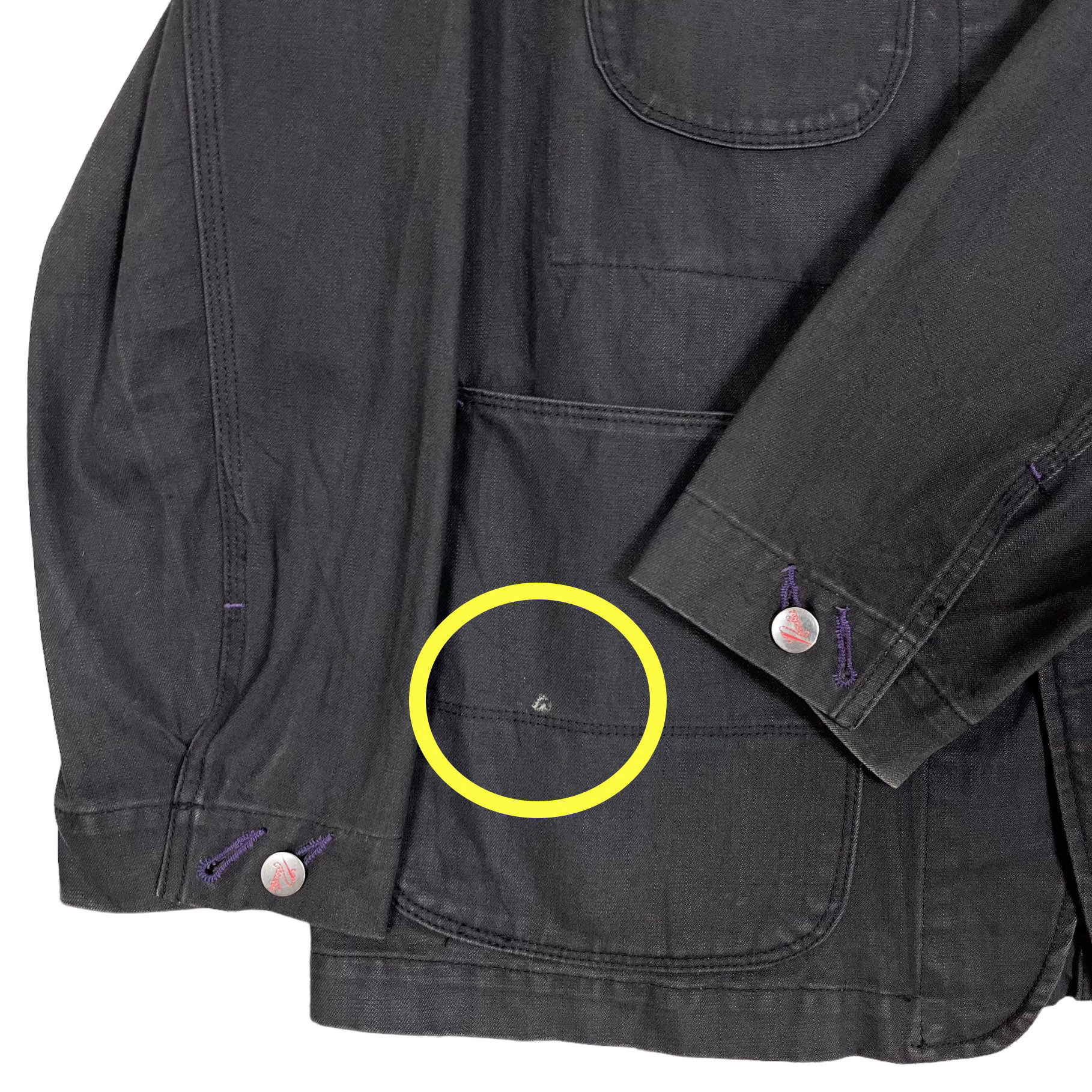 needles Chore Coat サイズS NEEDLES CHORE COAT 10OZ. DENIM STRIPE NEEDLE PUNCH INDIGO