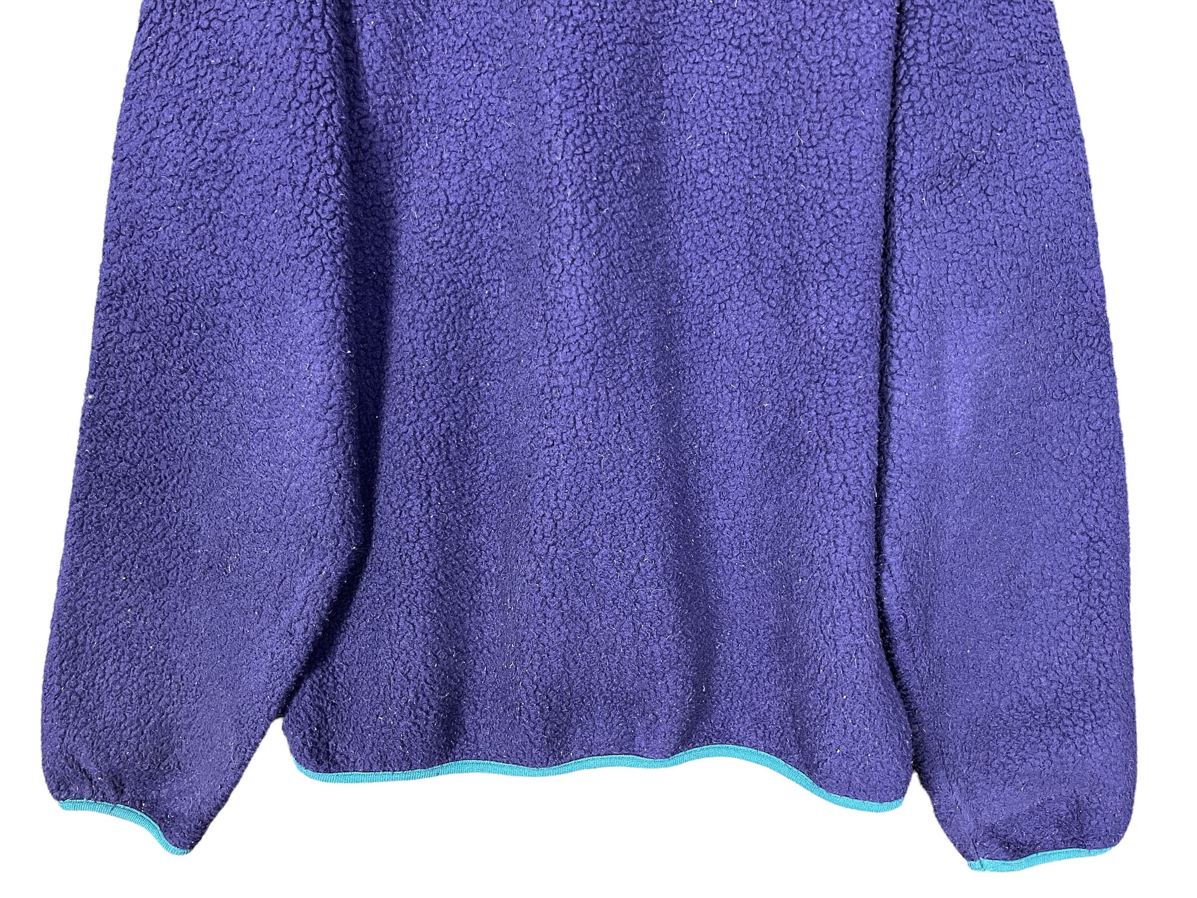 Vintage LL Bean Wool Zip up Fleece Jacket Purple Size Medium Made