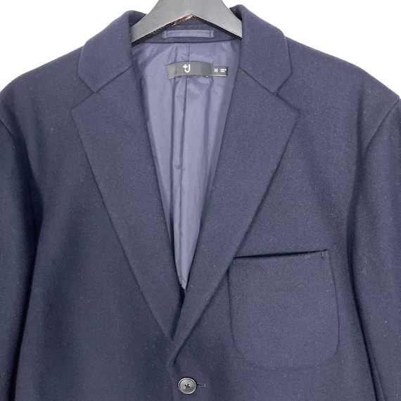 JIL SANDER ネイビー ジャケット Jil Sander X Uniqlo Men's Wool Blazer Coat Dark Navy Blue