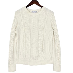Suéter de punto Uniqlo Inés de la Fressange, color blanco y crema, talla mediana