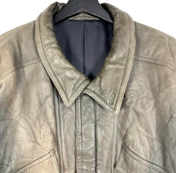 Vintage 90s Givenchy Gentlemen Leather Jacket Size 46 Made in