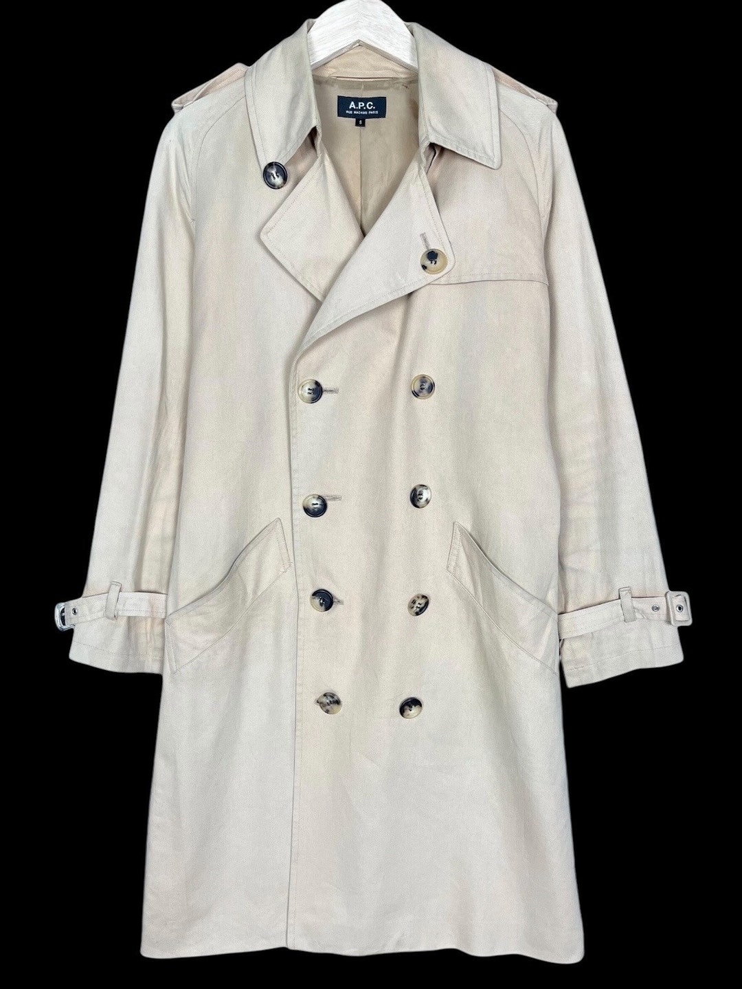 APC Trench Coat French Designer Luxury Brand Brown Color Size