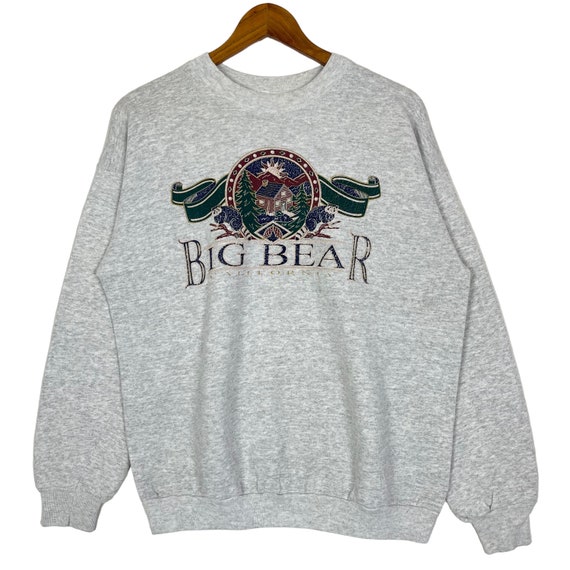 Oversized Sweater California Grey Jumper Vintage 80's Big Bear