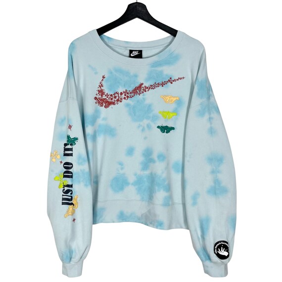 Nike Recreation Club Tie Dye Damen Oversized Sweatshirt Größe 44