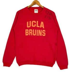 Vintage 90’s UCLA Bruins University of California Los Angeles Crewneck Raglan Sweatshirt Red Size Medium Made in USA