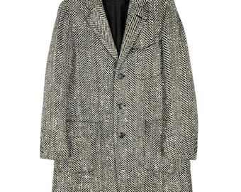Giacca lunga da uomo in tweed Issey Miyake, taglia 3, prodotta in Giappone.