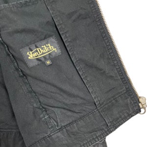 Von Dutch Zip Up Cotton Motorcycle Jacket Black Size Medium image 7