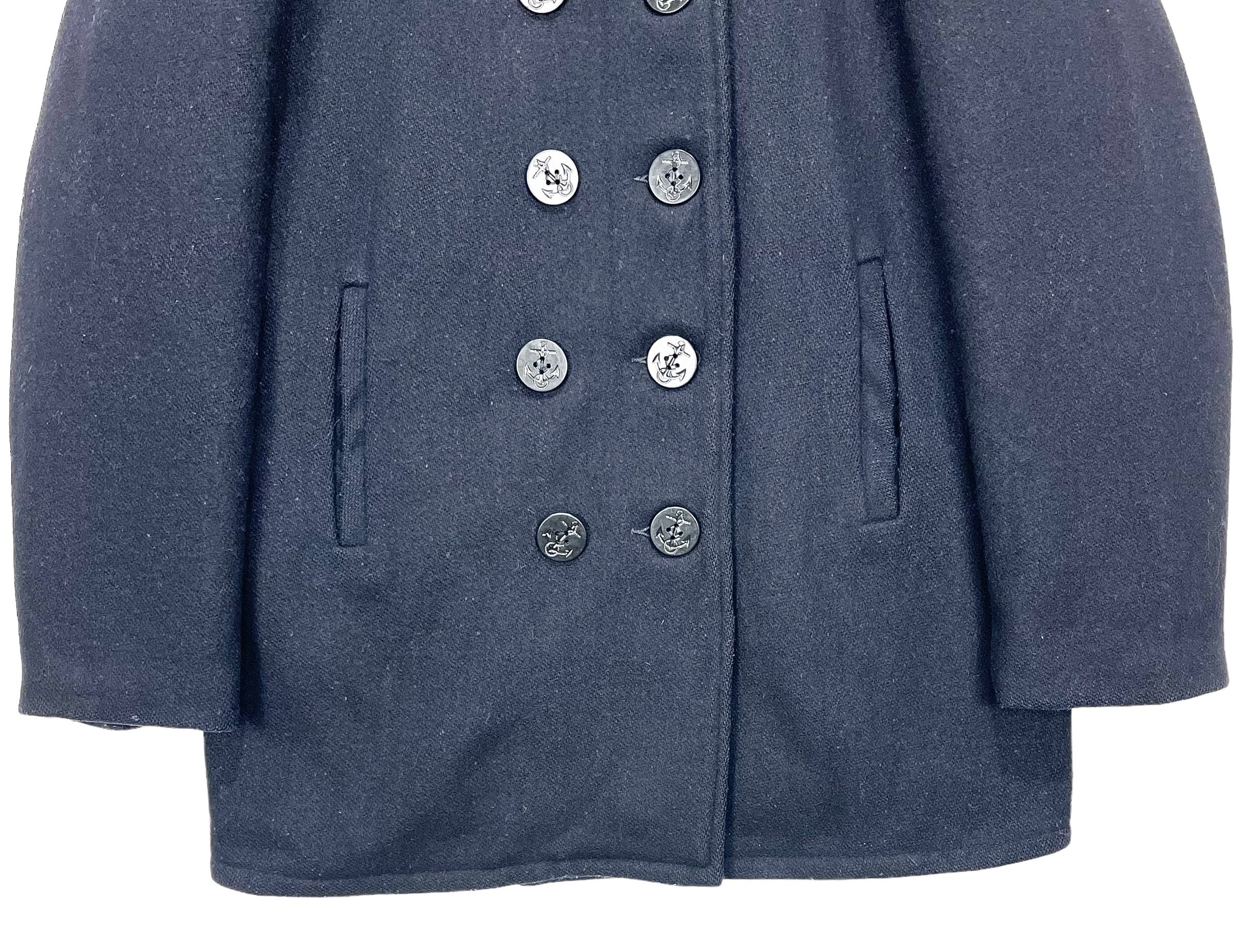 Vintage 90's MFG by Schott US740N Pea Jacket/coat Navy Blue Size