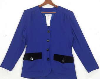 Vintage 90er Jahre (AD1995) YSL Yves Saint Laurent Variation Damen Blazer Jacke Kurzmantel Made In France Französischer Designer Luxusmarke