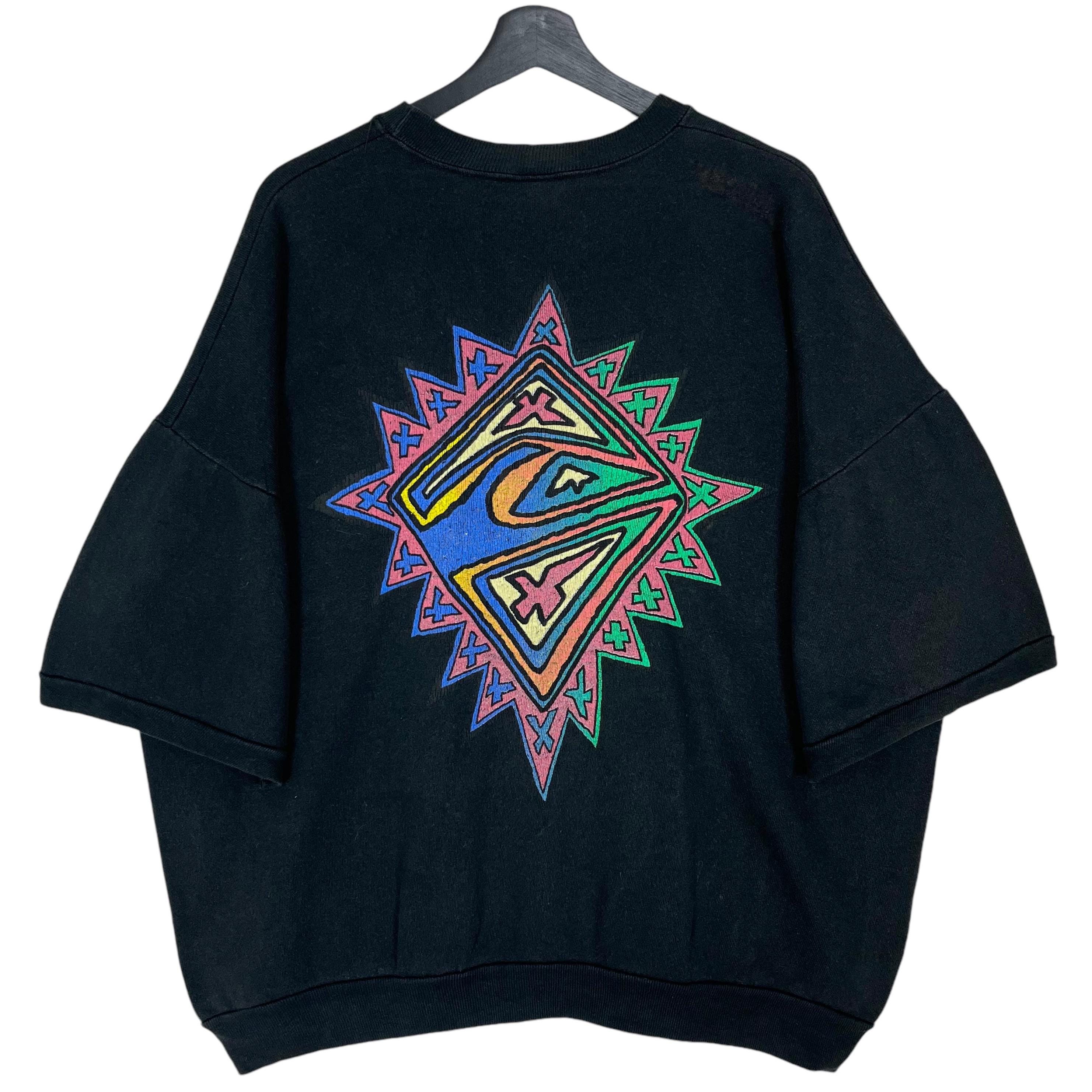 Vintage 90s Quiksilver Short Sleeve Sweatshirt Black Size XL Made