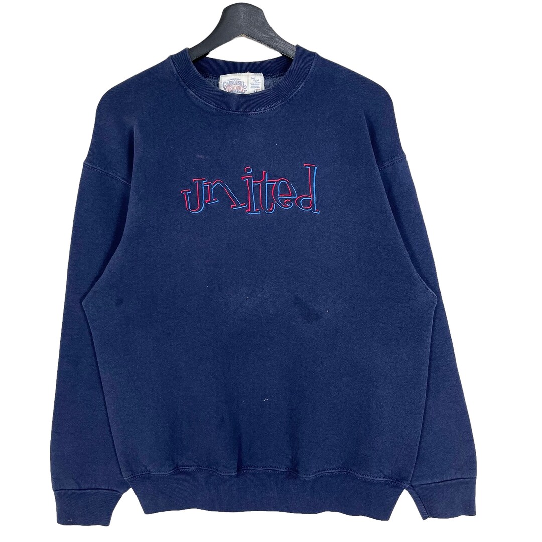 トップス Vintage navy embroidered sweatshirt 90s DC Crewneck Sweatshirt Vintage Jerzees District of
