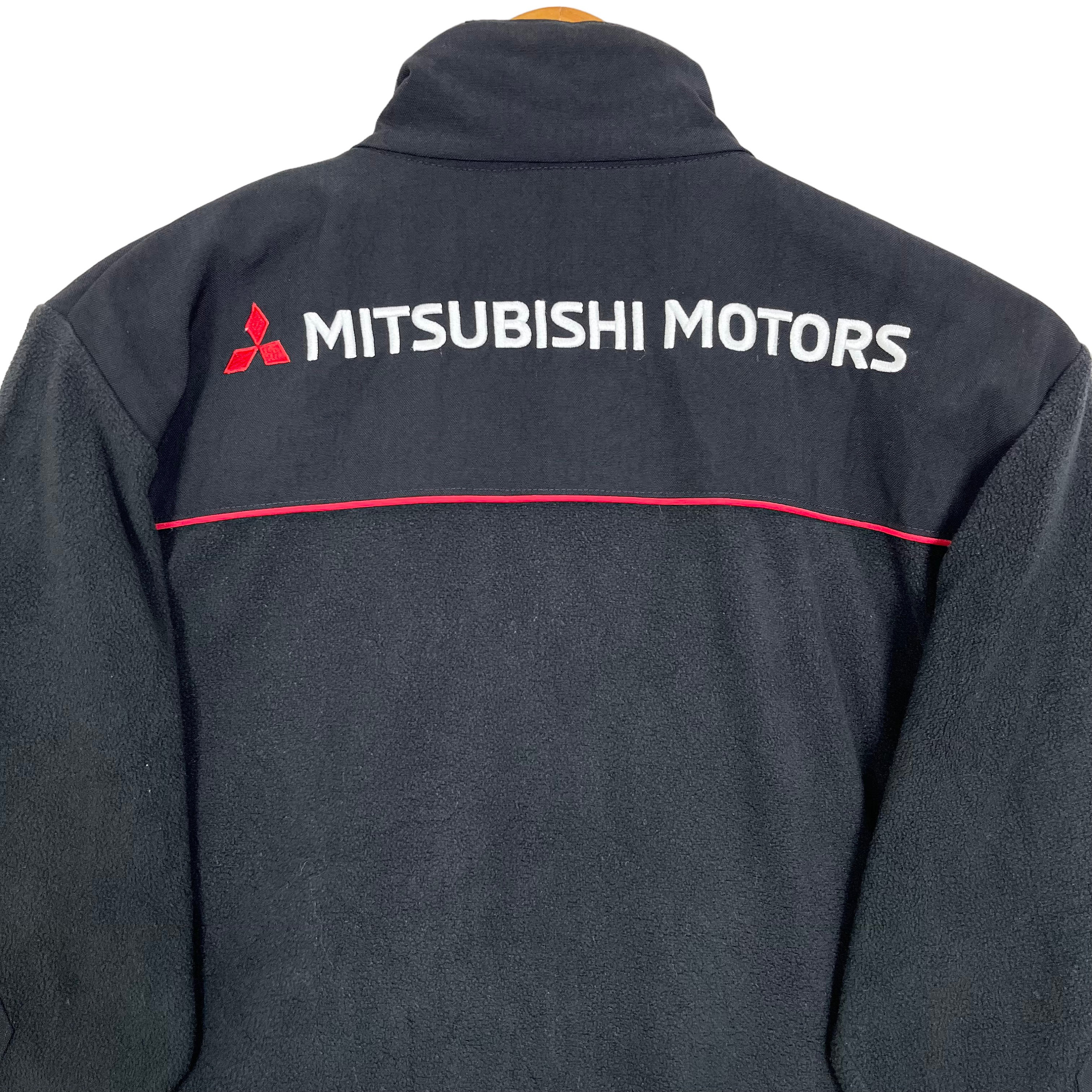 MITSUBISHIMOTORSジャケット Mitsubishi Motors Cordura Zipper Fleece Jacket Motorsports Black