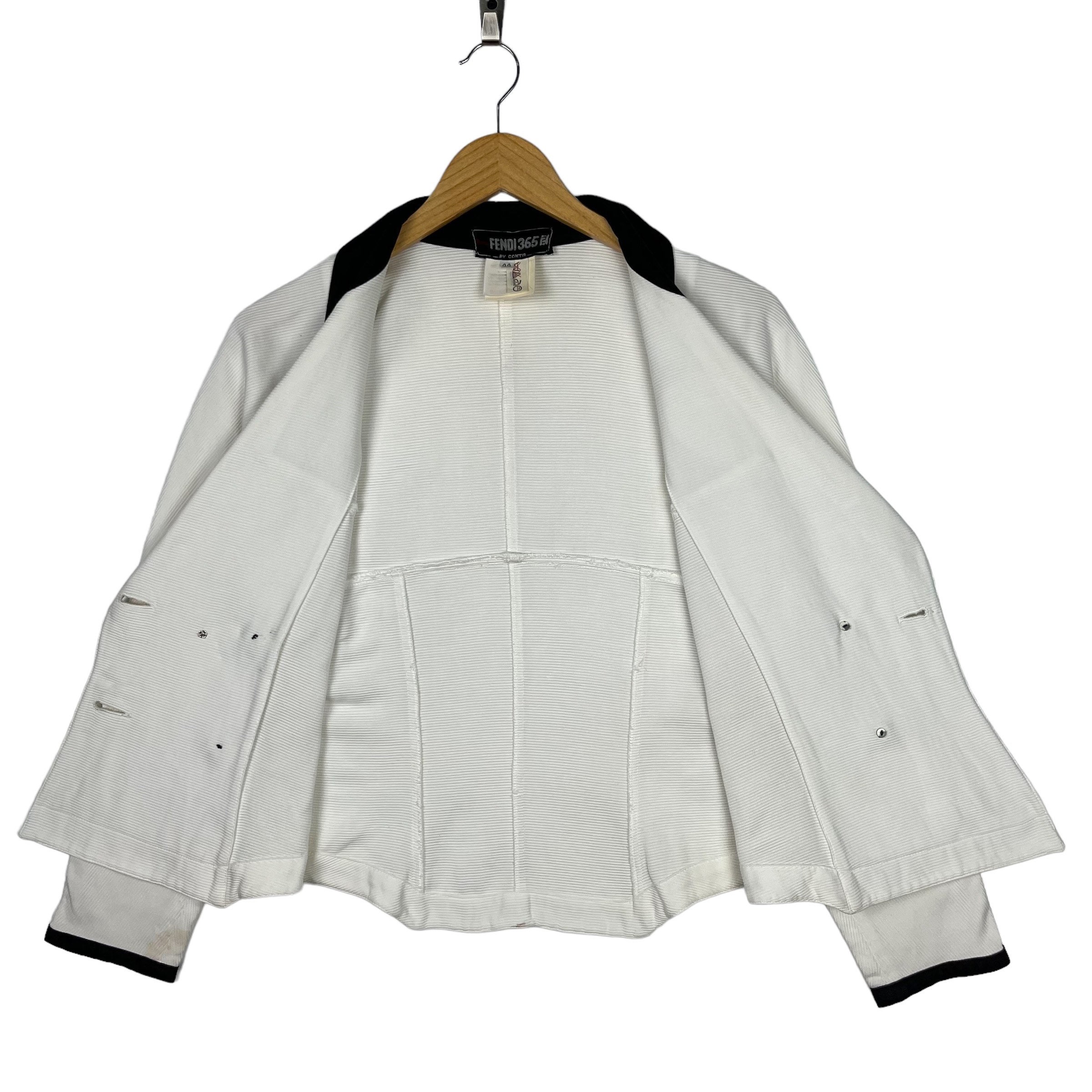 Vintage 90's Fendi Roma 365 Women Cropped Blazer Jacket White Size