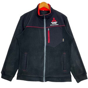 Mitsubishi Motors Cordura Zipper Fleece Jacket Motorsports Black Size Medium