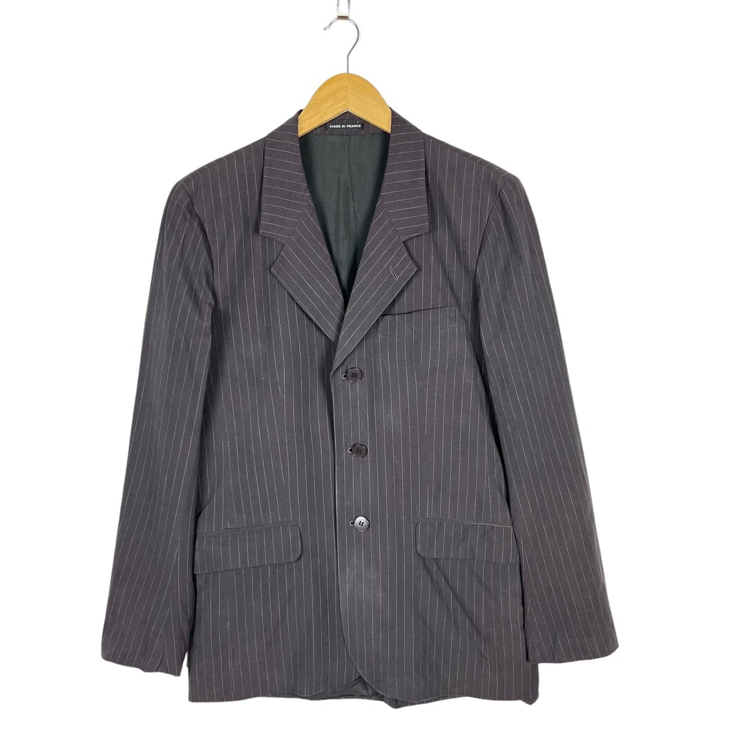 Agnes B Homme Cotton Blazer Jacket Designer Luxury Brand Grey Size