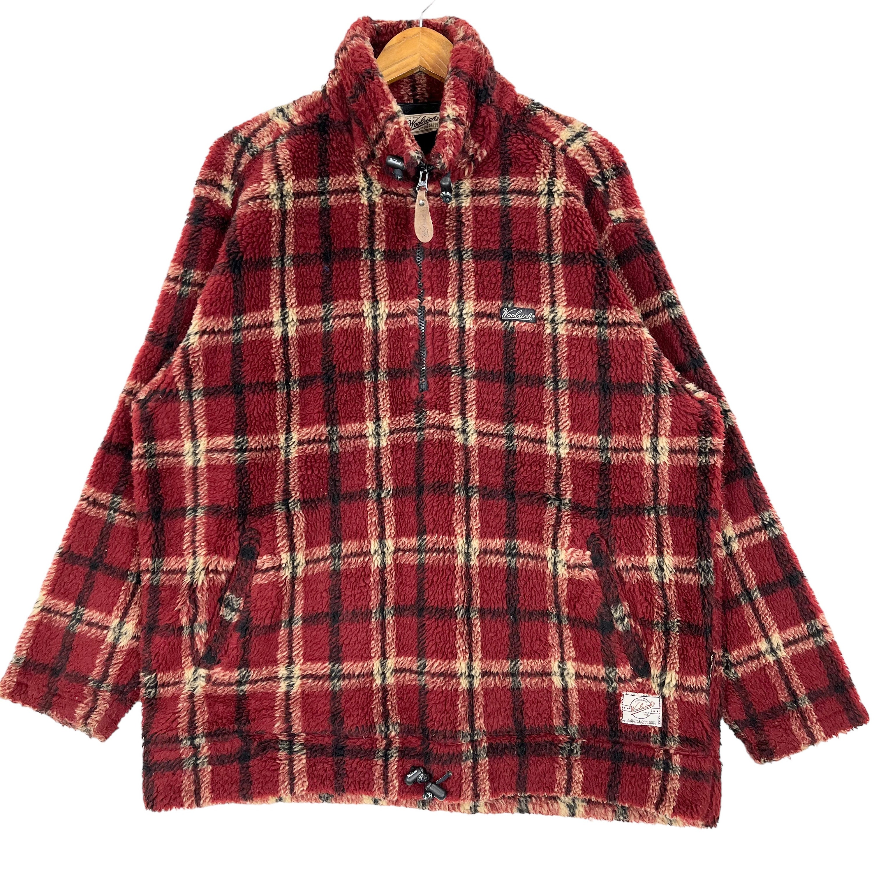 Vintage 90's Woolrich Woolen Mill Checkered Half Zipper Anorak