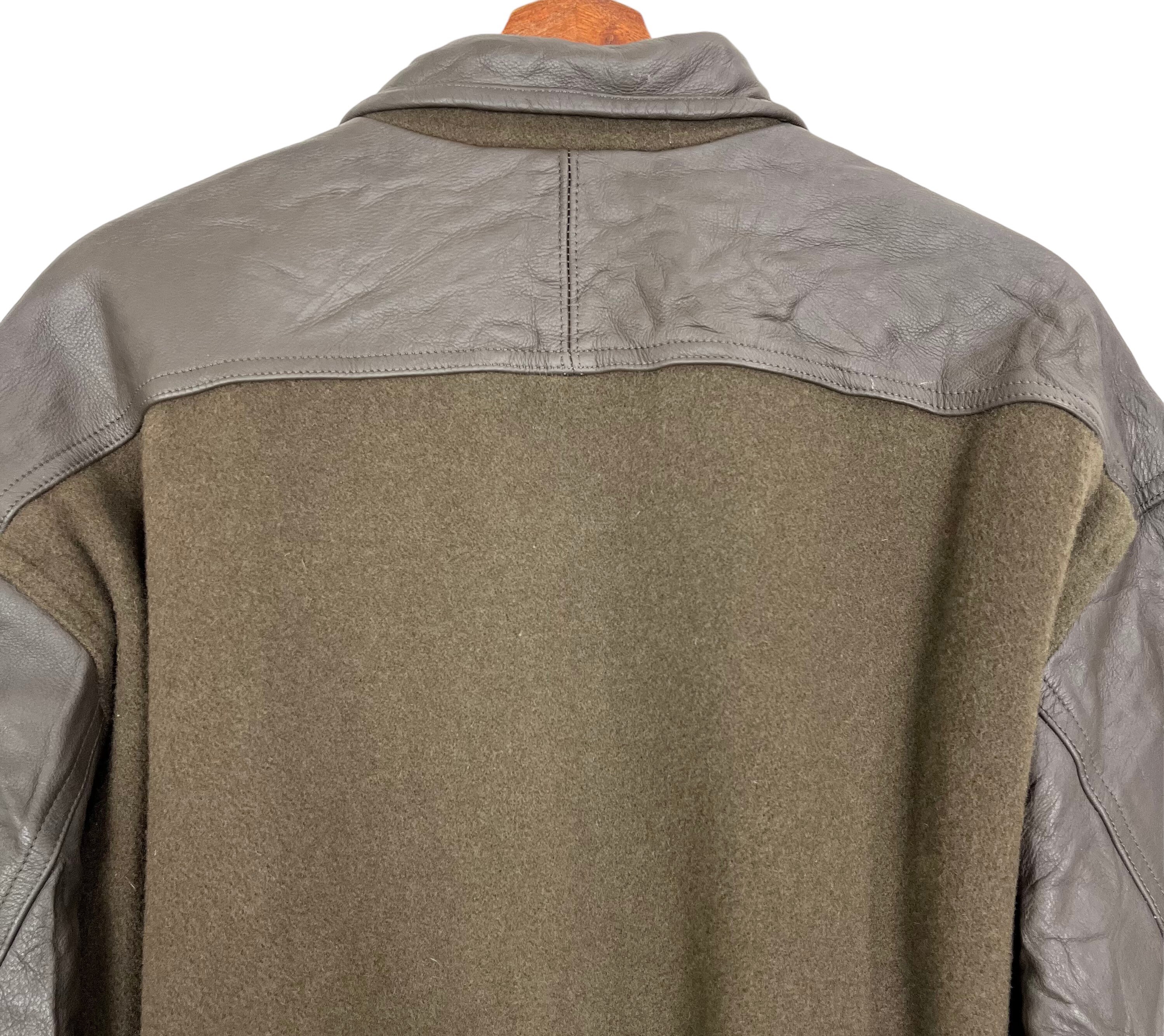 Vintage 90's Nicole Club for Men Leather Varsity Jacket Green