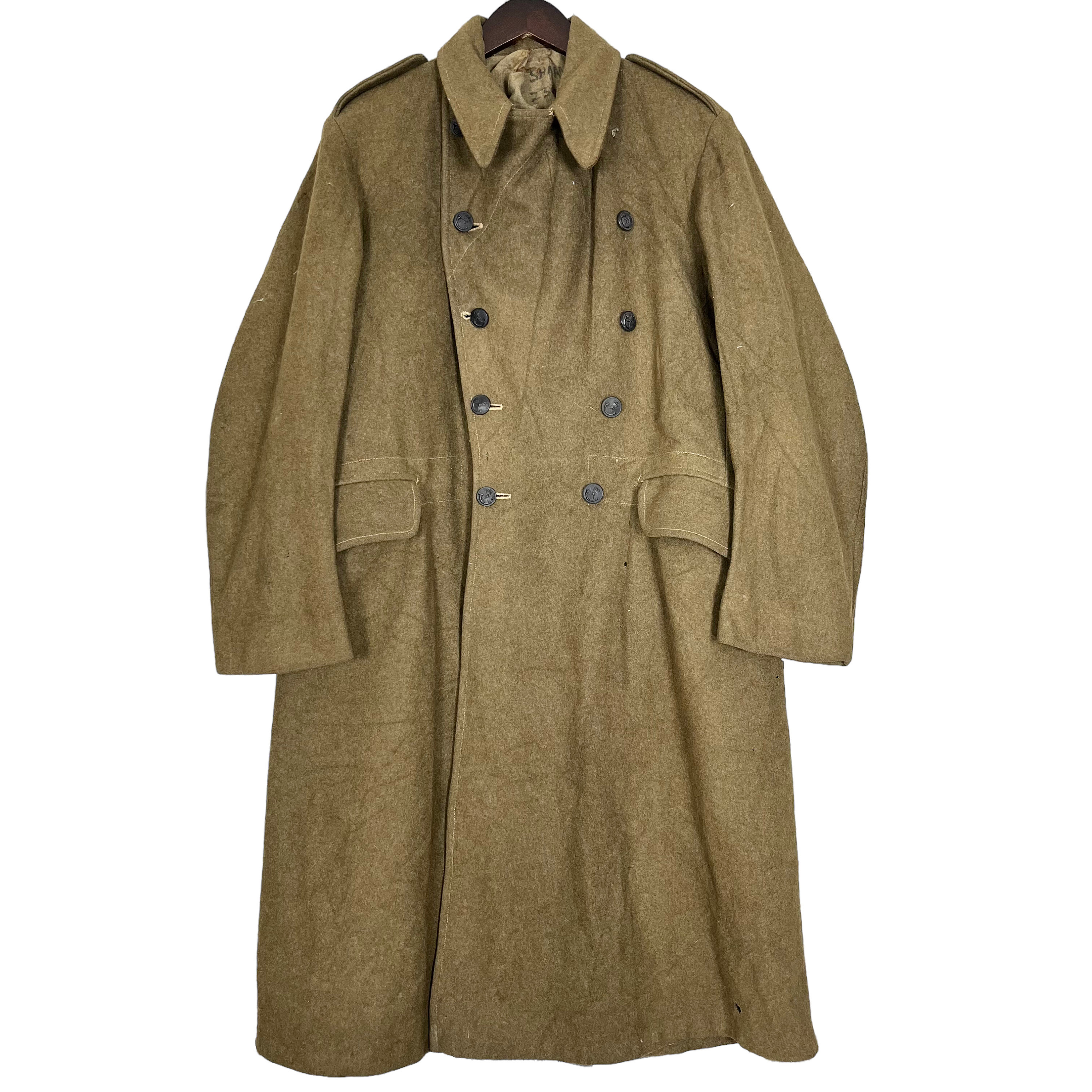 アメリヴィンテージ MILITARY LAYERED BOA COAT Vintage 1954 United Kingdom Wales Rank Officer Military Long Coat