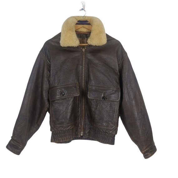 Vintage Marilyn Monroe Leather Furs Flight Bomber Typ… - Gem