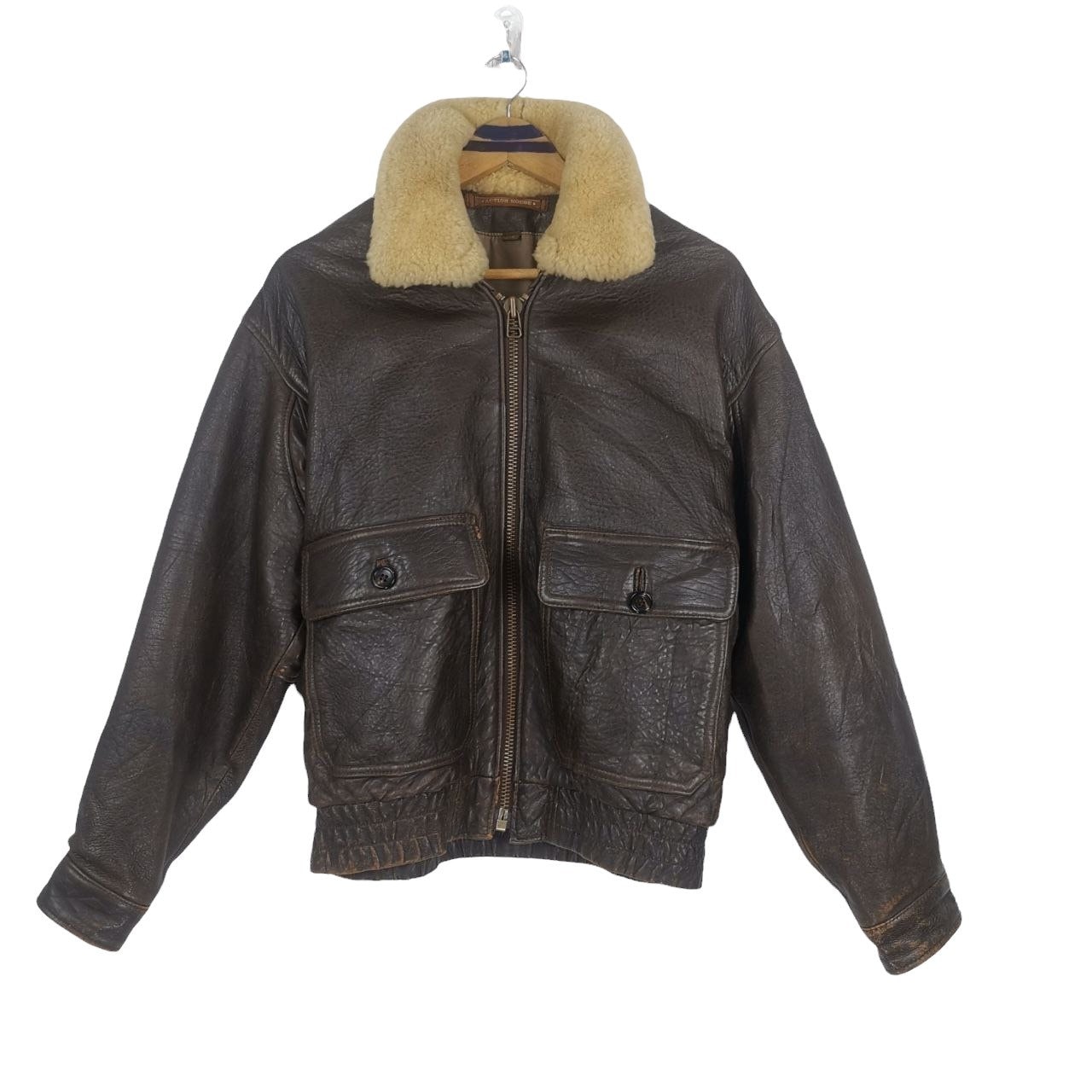 【archive】90's BOMBER FLIGHT FUR JACKET Vintage 90's Marilyn Monroe Leather Furs Flight Bomber Type