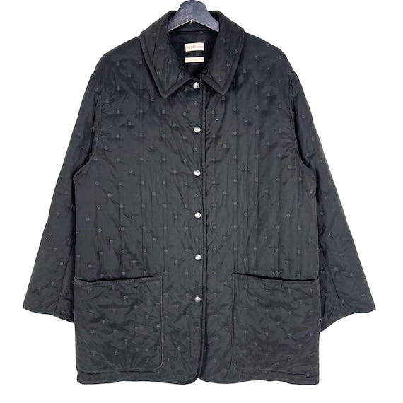 Hermès, Vintage Hermes Quilted Snap Button Women Jacket Black Size 38 Medium Made in France Luxury Brand French Designer Thierry Hermes