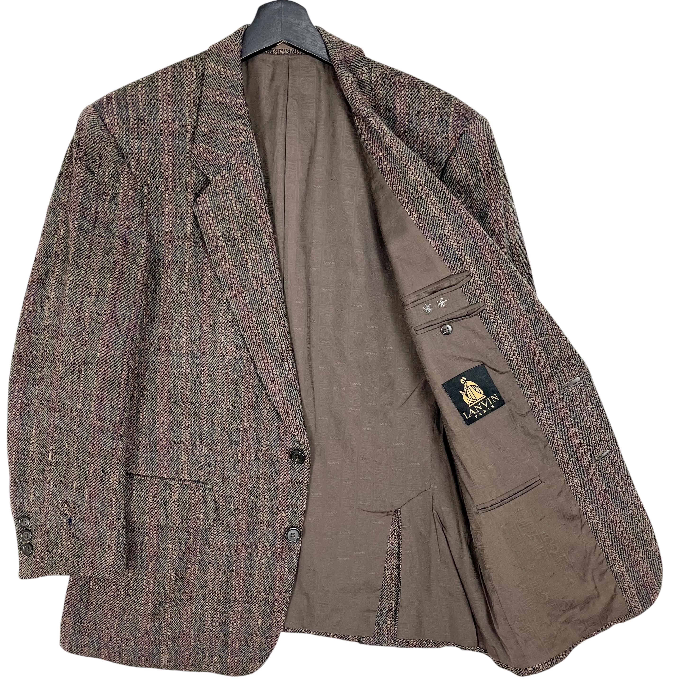 Lanvin Paris Tweed Blazer Jacket Mens Brown Size R 46-44 - Etsy