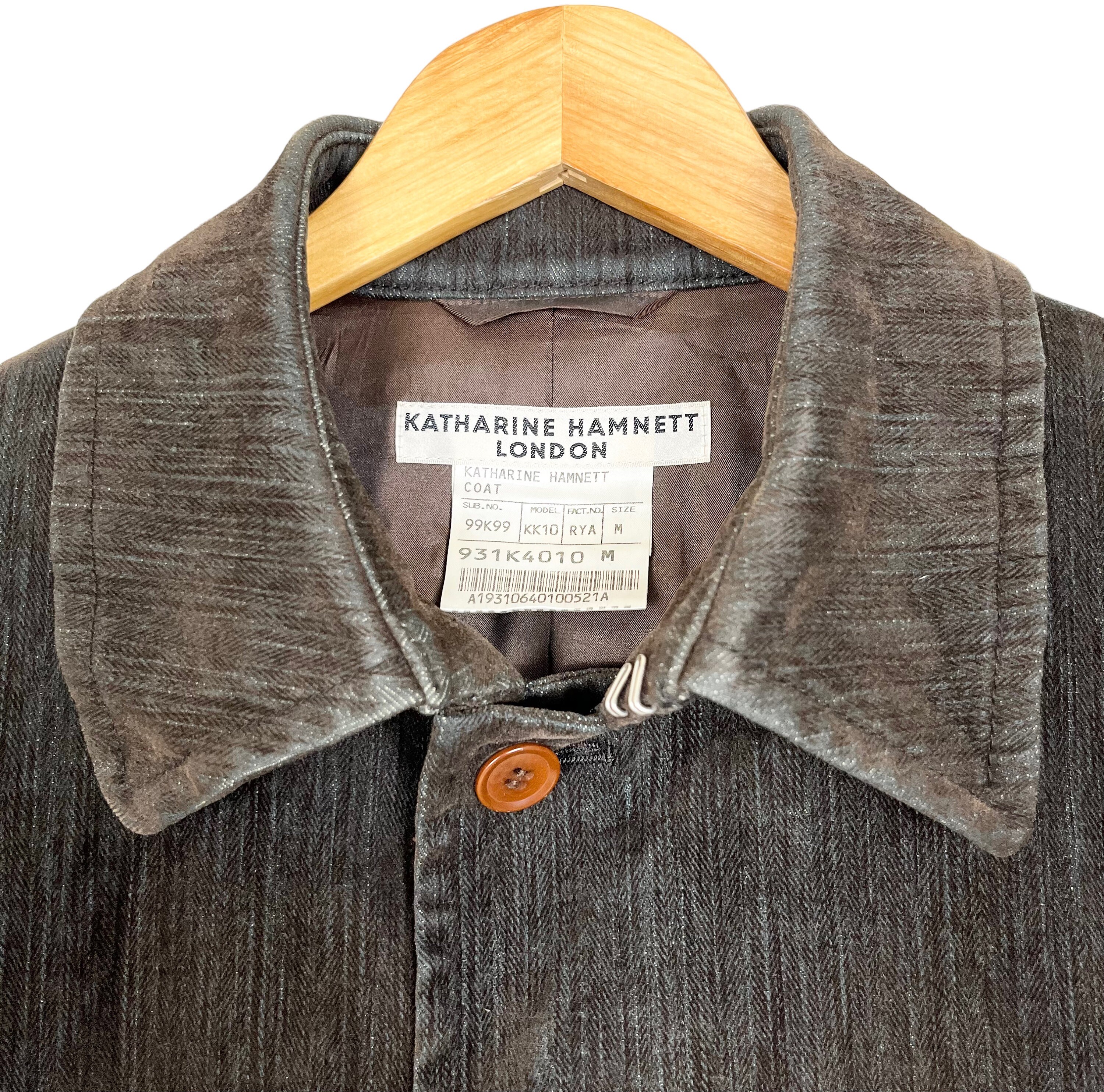 Katharine Hamnett Denim Coating With Velvet Trench Coat