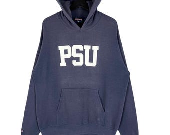 Felpa con cappuccio vintage anni '90 PSU Penn State Nittany Lions, blu sbiadito, taglia M, prodotta negli USA.
