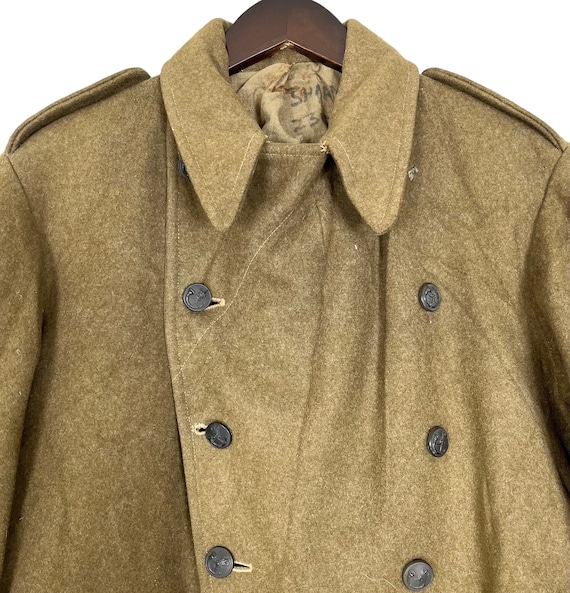 Vintage 1954 United Kingdom Wales Rank Officer Military Long Coat