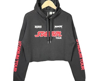 Justin Bieber 2016 Stadium Tour Recadrée Court Femmes Pull À Capuche Pull Sweat Taille Petite Fabriqué en Chine