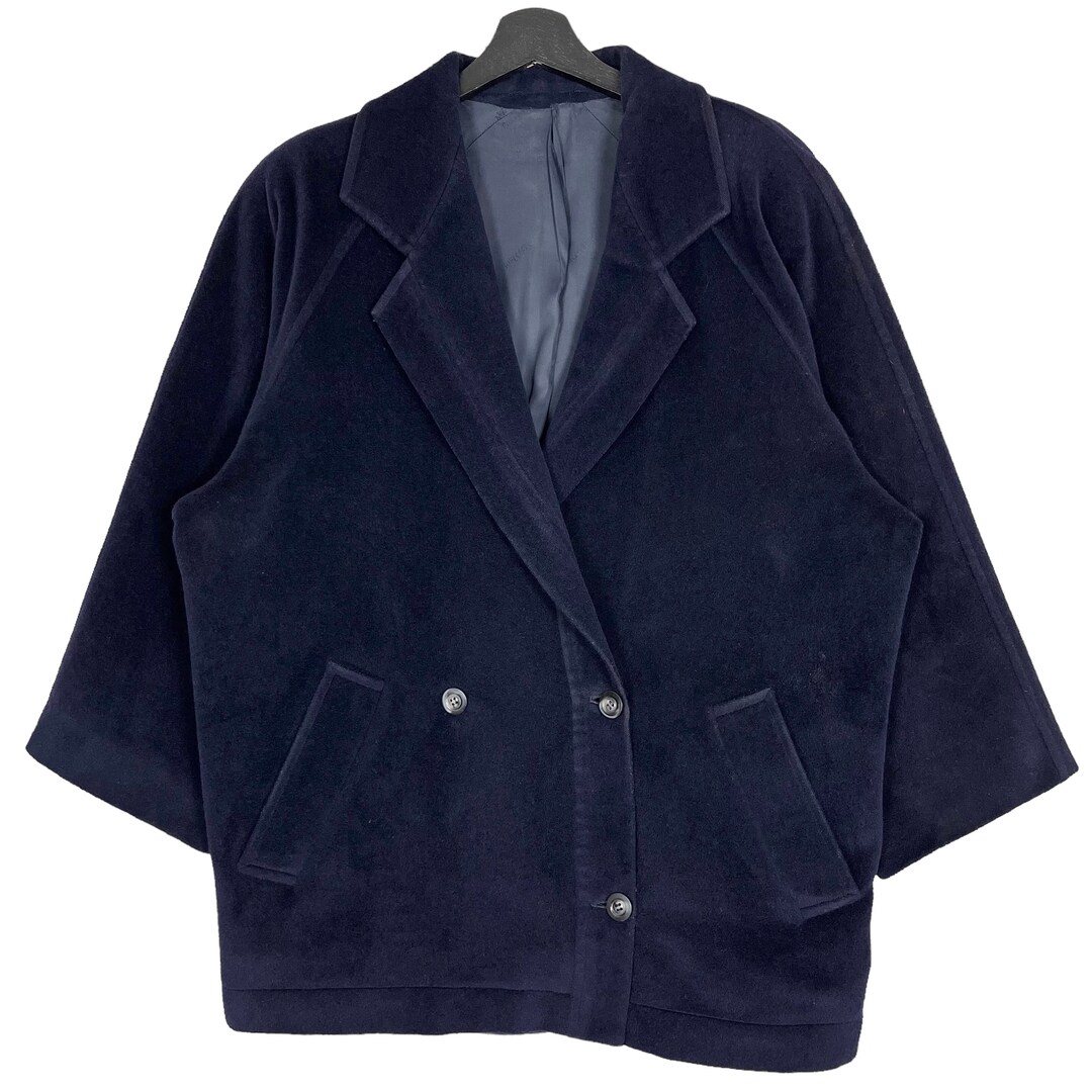 Max Mara Women's Wool Over Coat Navy Blue Size 42(ITA) Made