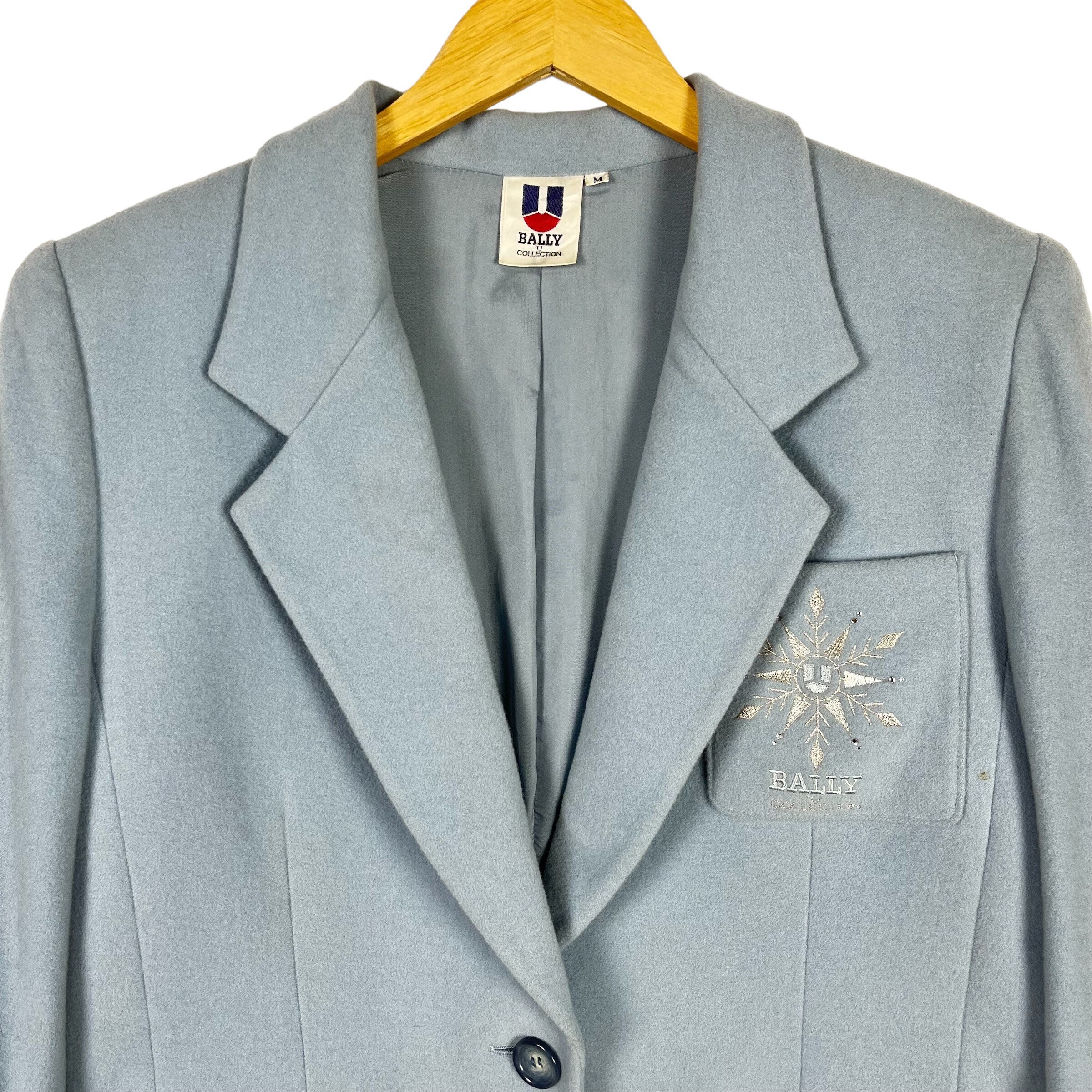 Vintage 90's Bally U Collection Blazer Jacket Blue Size Medium