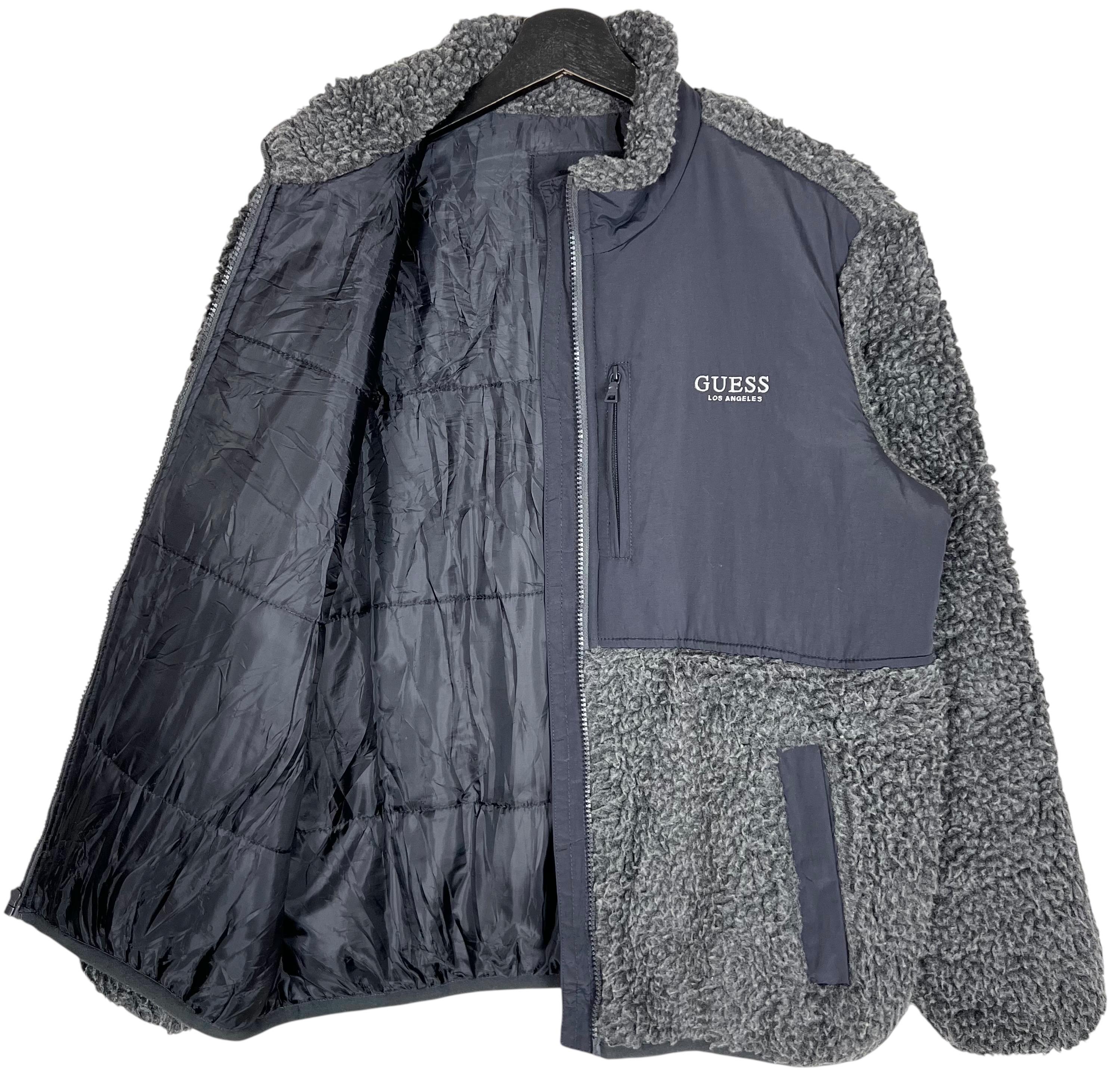 Guess Fleece Jacket Padded Sleeve Gray Size M - Etsy Australia