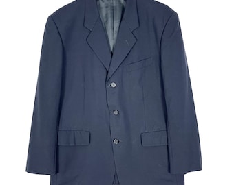 Chaqueta tipo blazer para hombre de Yohji Yamamoto A.A.R. Design, diseñador japonés, color azul, talla mediana, fabricada en Japón.