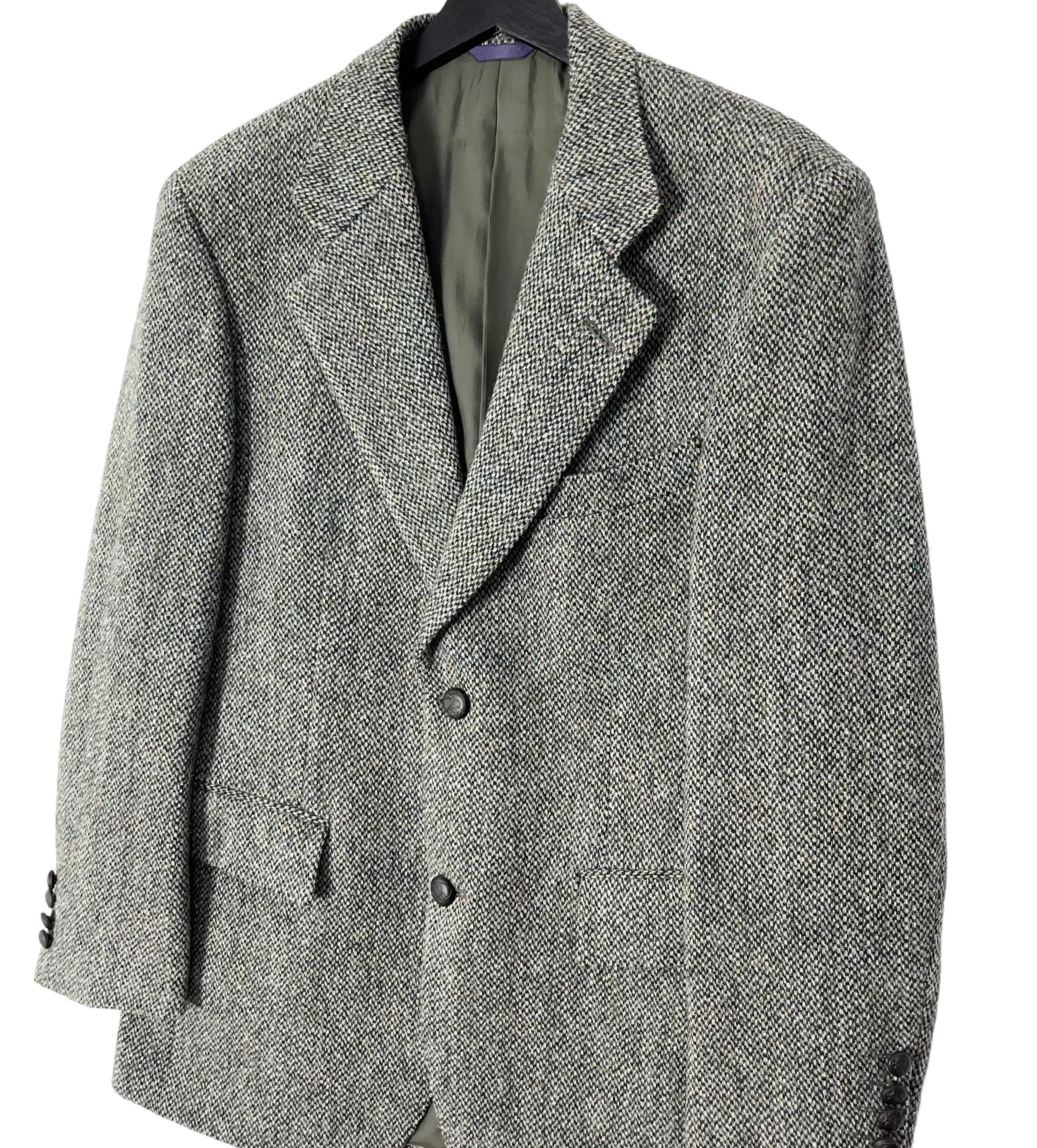 Harris Tweed X Kent & Curwen Wool Men's Blazer Jacket Grey