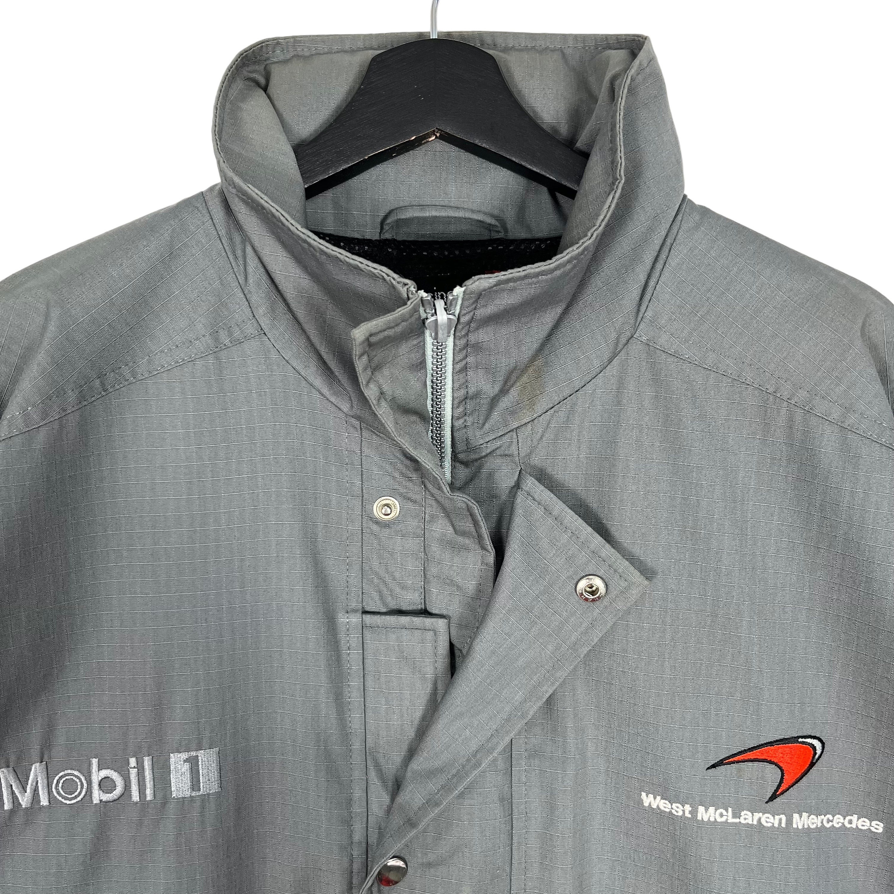 Mercedes Benz McLaren ジャケット グレー/ブラック Vintage Mercedes Benz McLaren F1 Racing Mens Jacket Y2K Hype Size