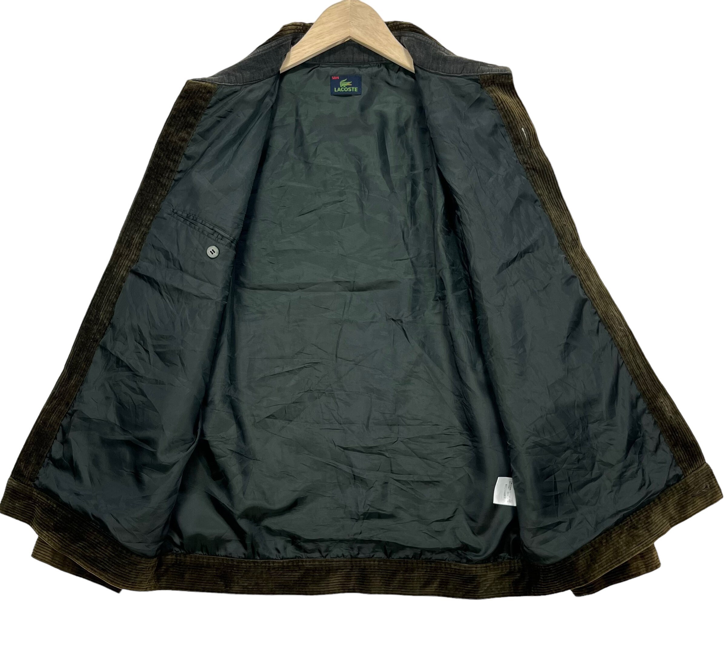 Vintage 90's Lacoste Corduroy Chore Jacket Designer Luxury