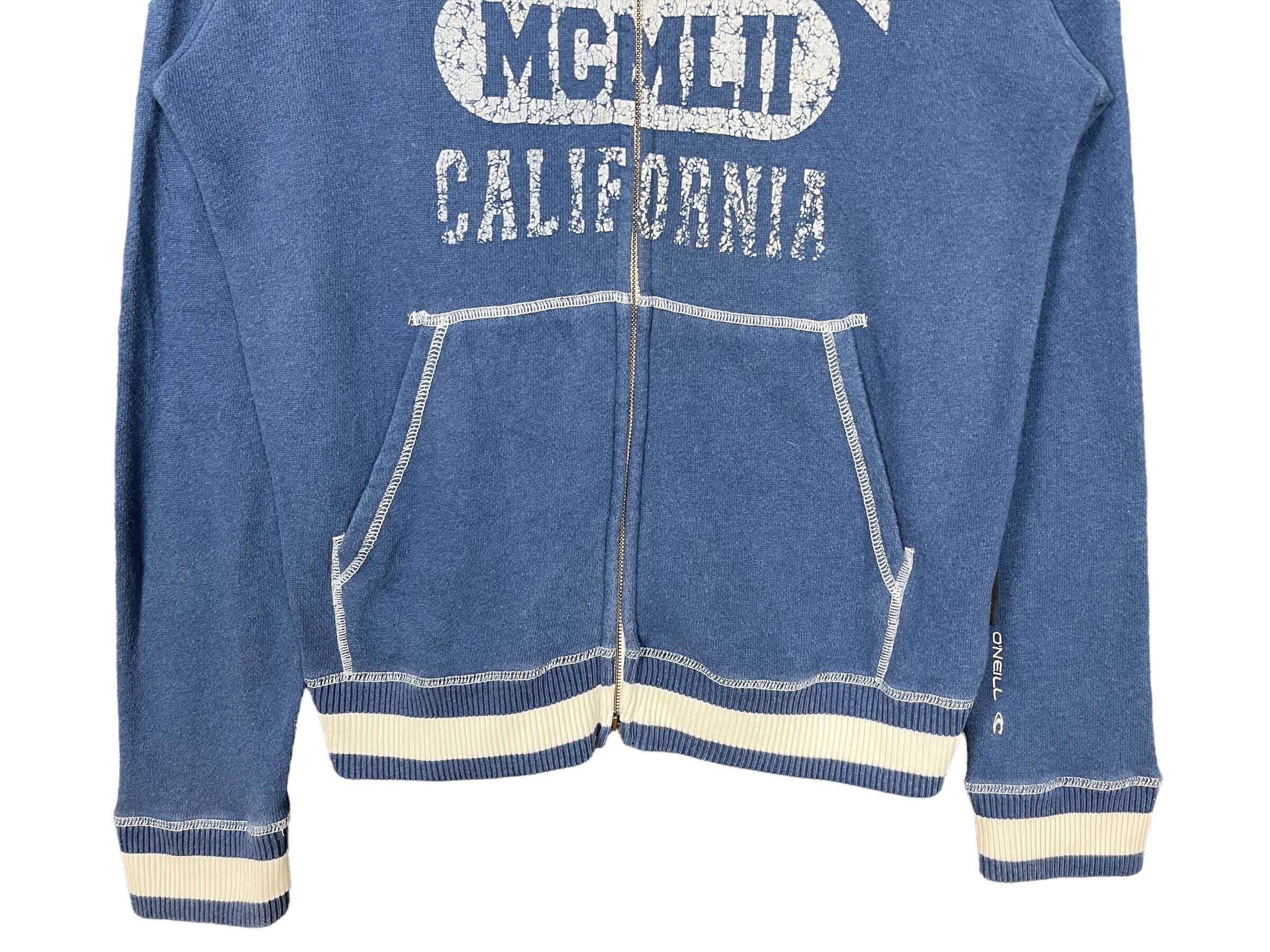 Oneill Santa Cruz California Zipper Hoodie Light Jacket Blue