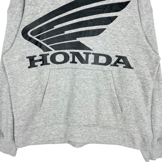 GU Honda Big Logo Pullover Hoodie Gray Size Medium Made in Bangladesh View 4