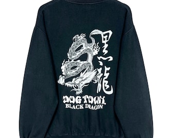Vintage Dogtown Hoodie Sweatshirt Dogtown Black Dragon Sweater
