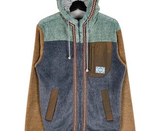 Billabong Zipper Hoodie Fleece Jacket Multicolor Size Medium