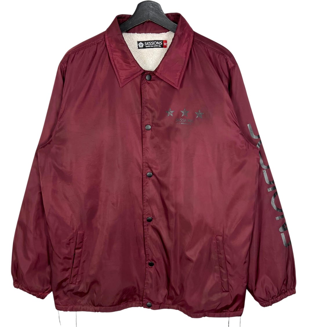 Sessions Skateboard Coach Jacket Size XL Maroon Color - Etsy