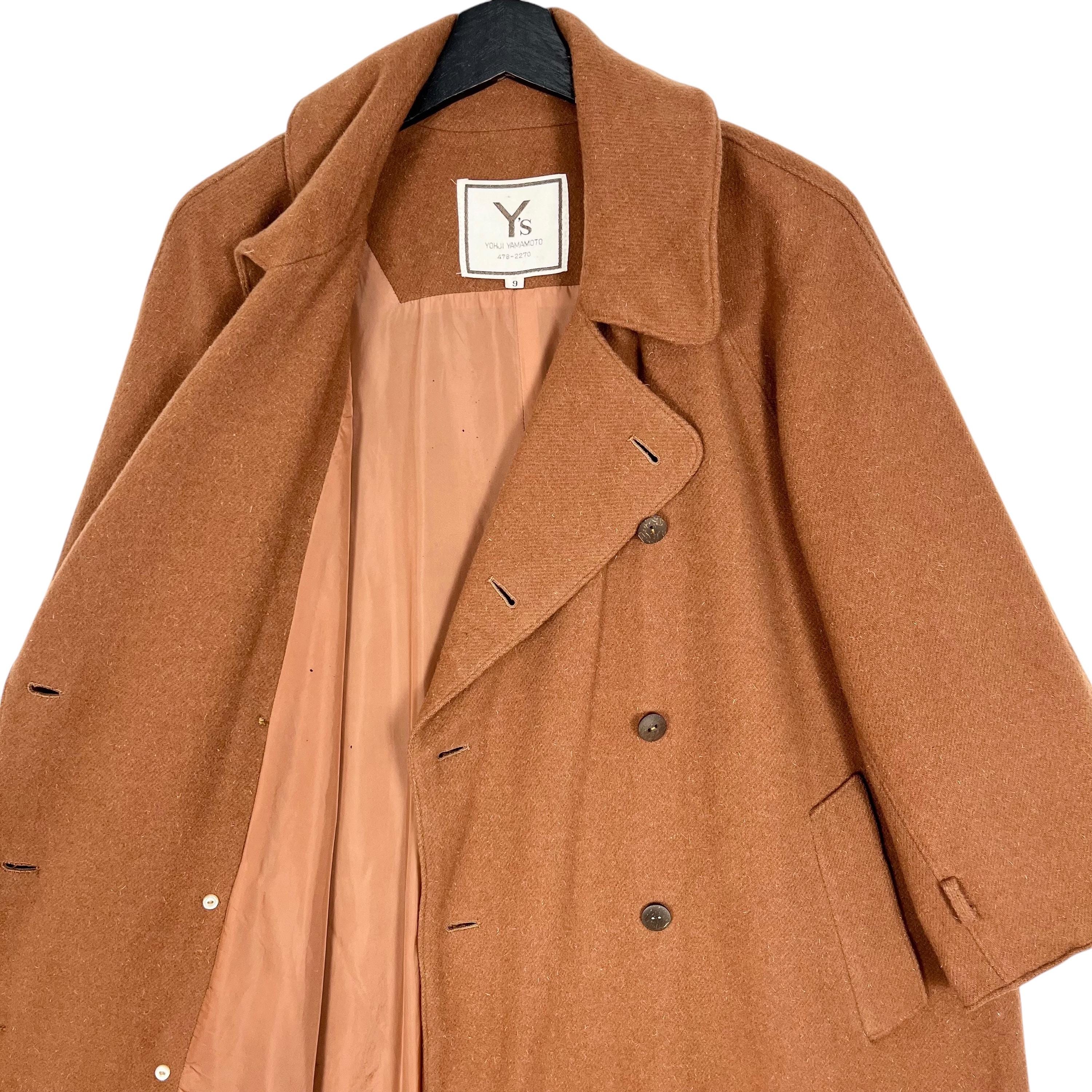 Vintage 80s Yohji Yamamoto Y's Women Wool Coat Brown Made in
