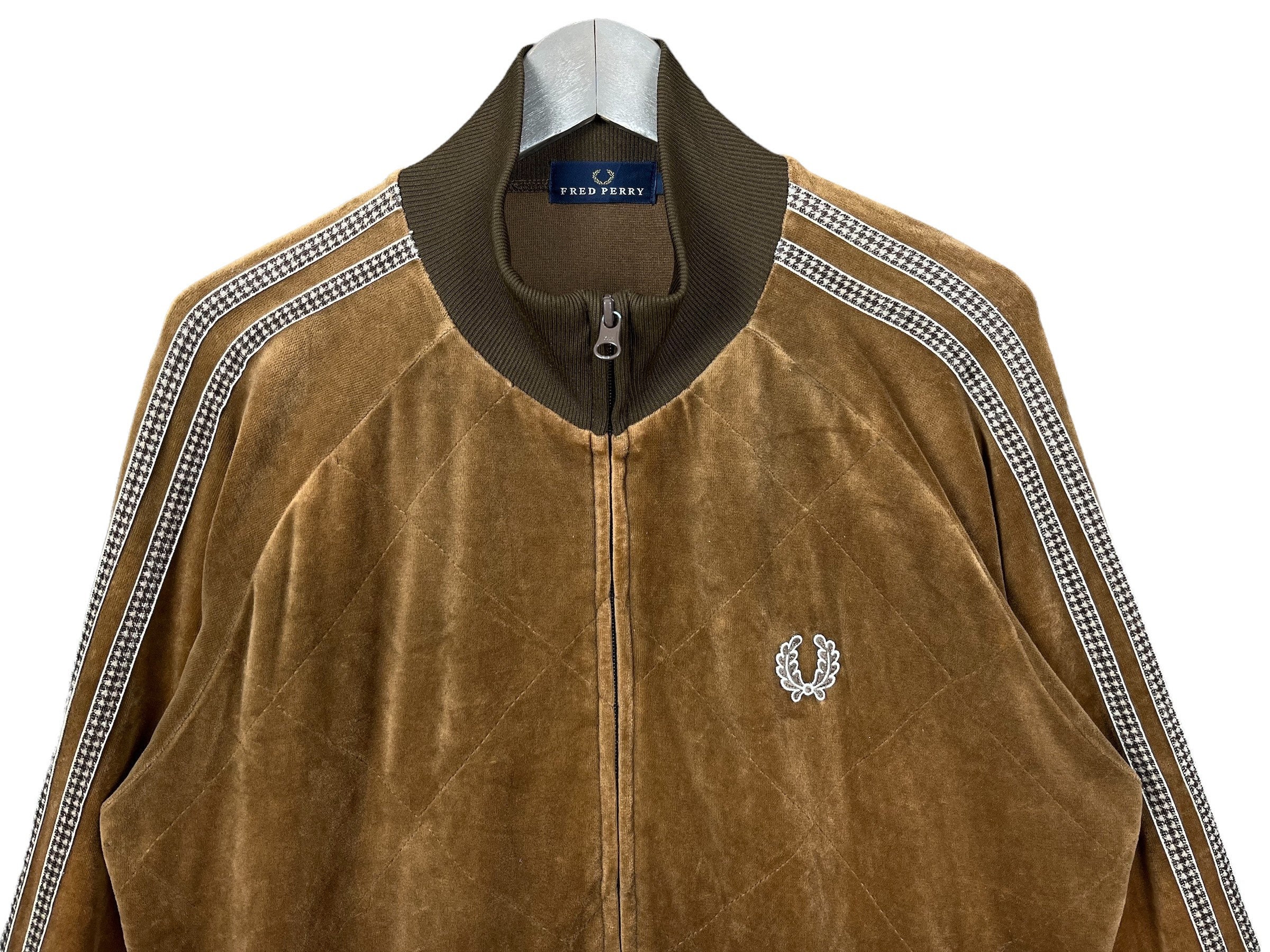 Vintage 90s Fred Perry Track Top Sidetape Velvet Zipper Jacket 