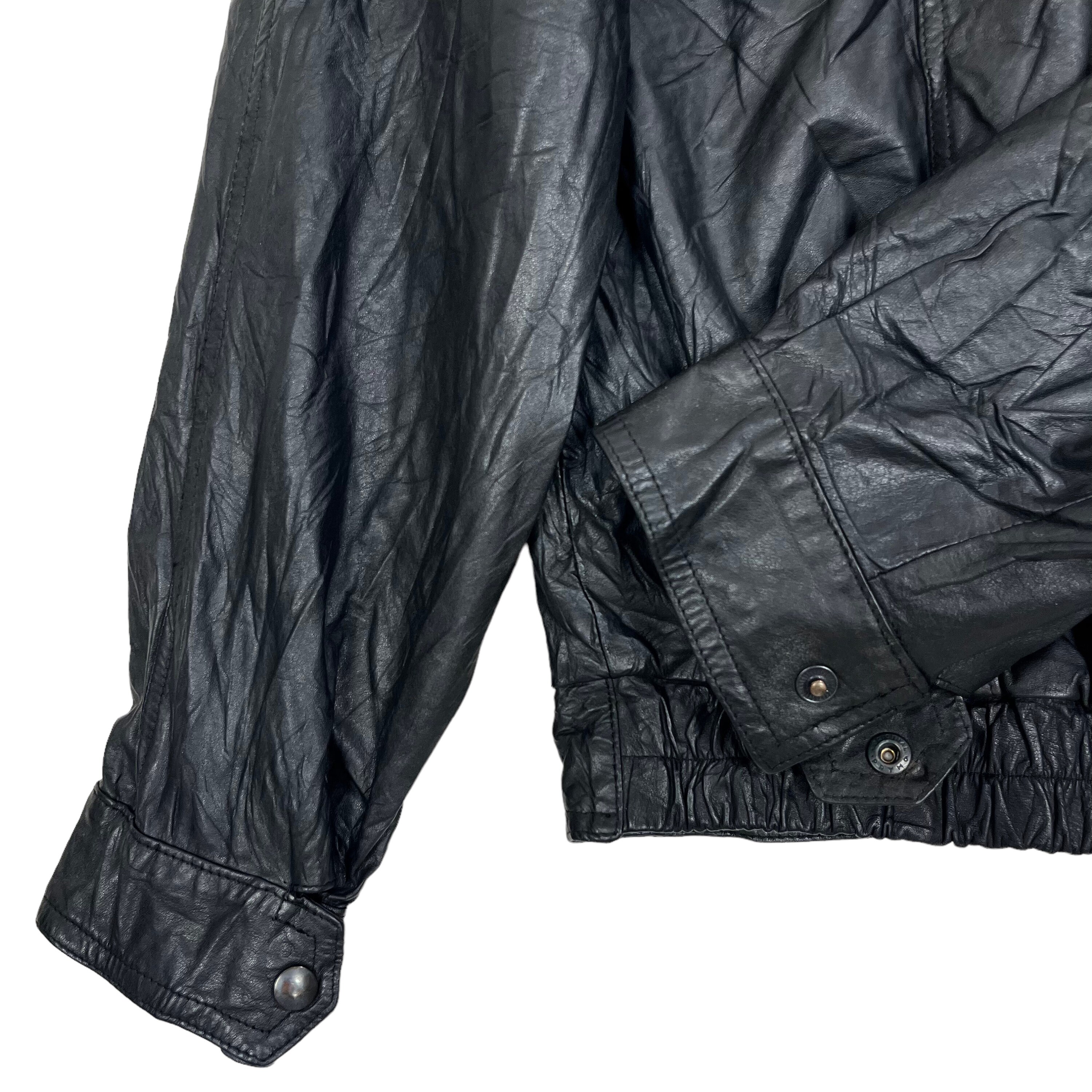 Vintage 90's Christian Dior Monsieur Leather Jacket Black Size