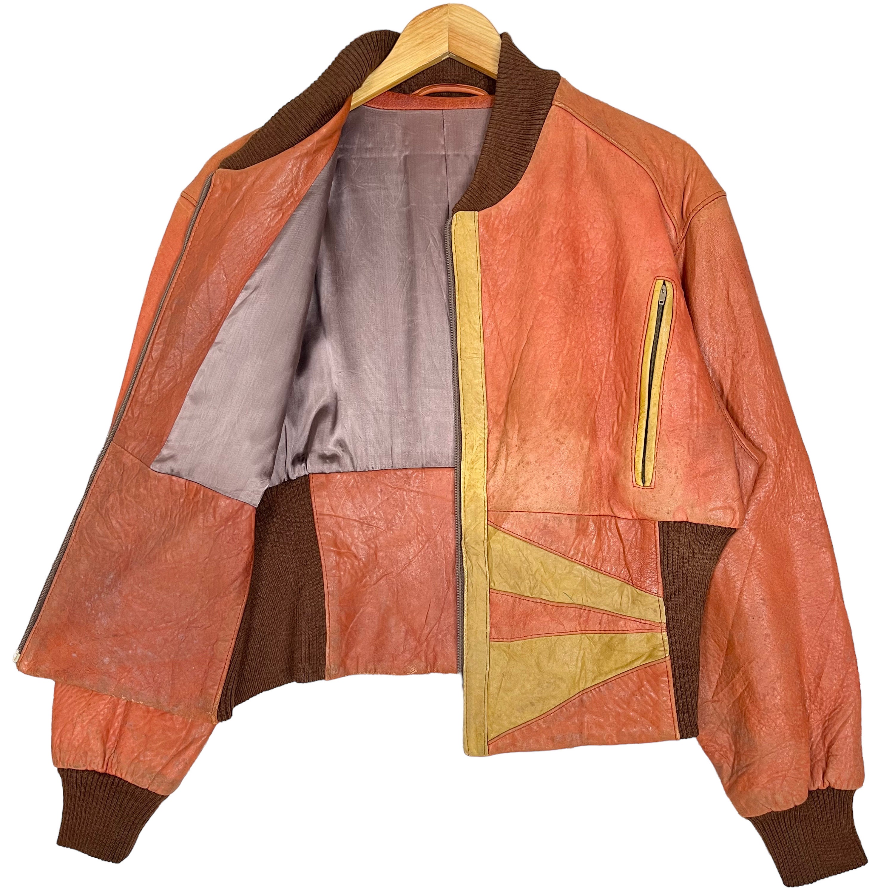 90s luna mattino zip short leatherjacket