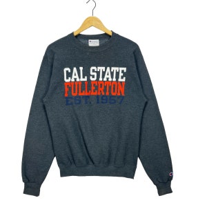 California Cal State Fullerton Champion Jumper Crewneck Sweatshirt Grey Size Small Made in Nicaragua